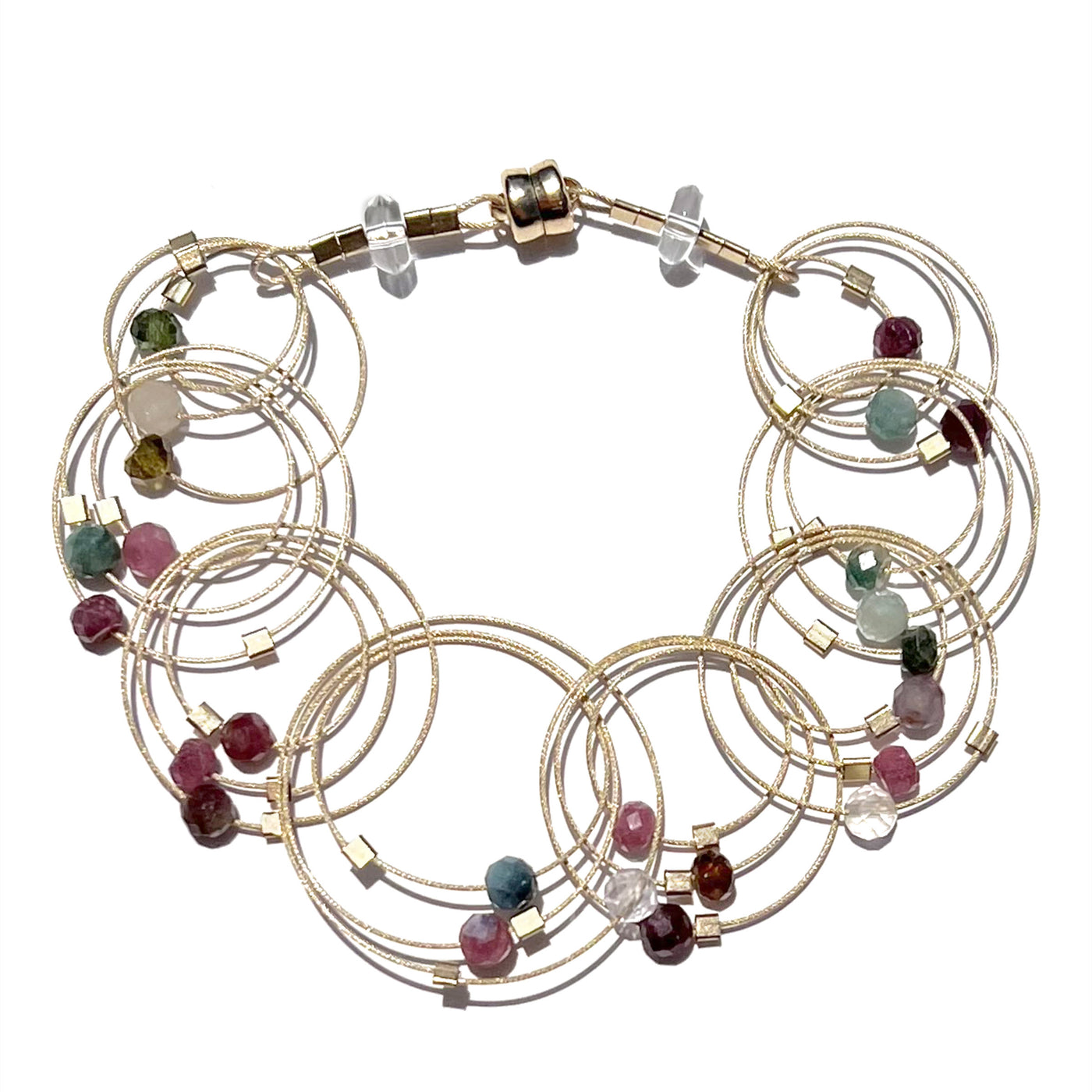 Tourmaline on Gold Cable with Gold Hardware