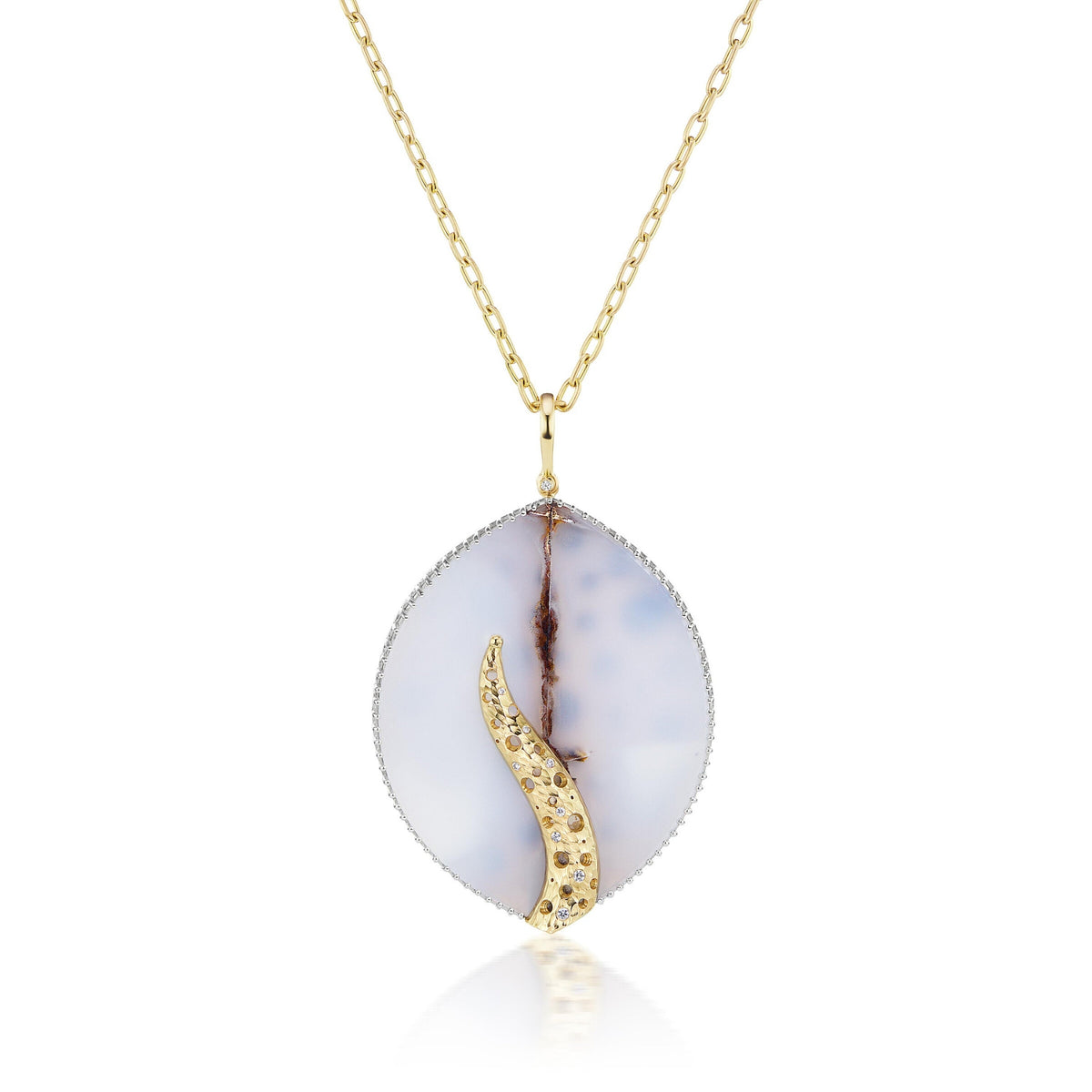 Persistence Leaf Chalcedony Necklace