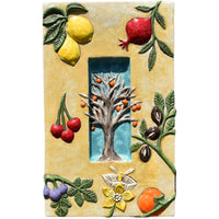 Persimmon Tree Ceramic Wall Sculpture in Almond
