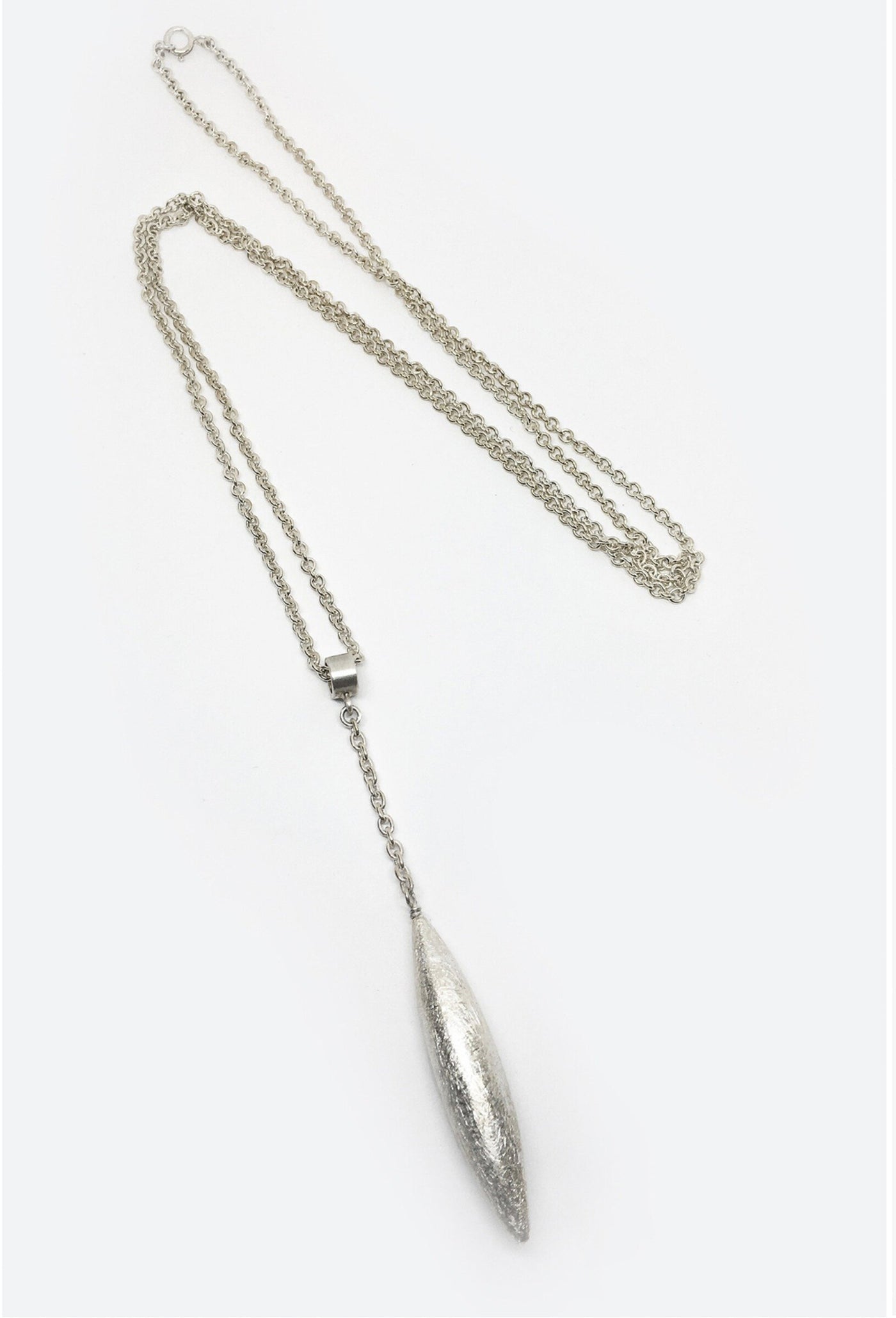 Convertible Long Silver Drop Necklace