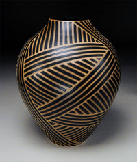 Black and White Stripe Vessel II