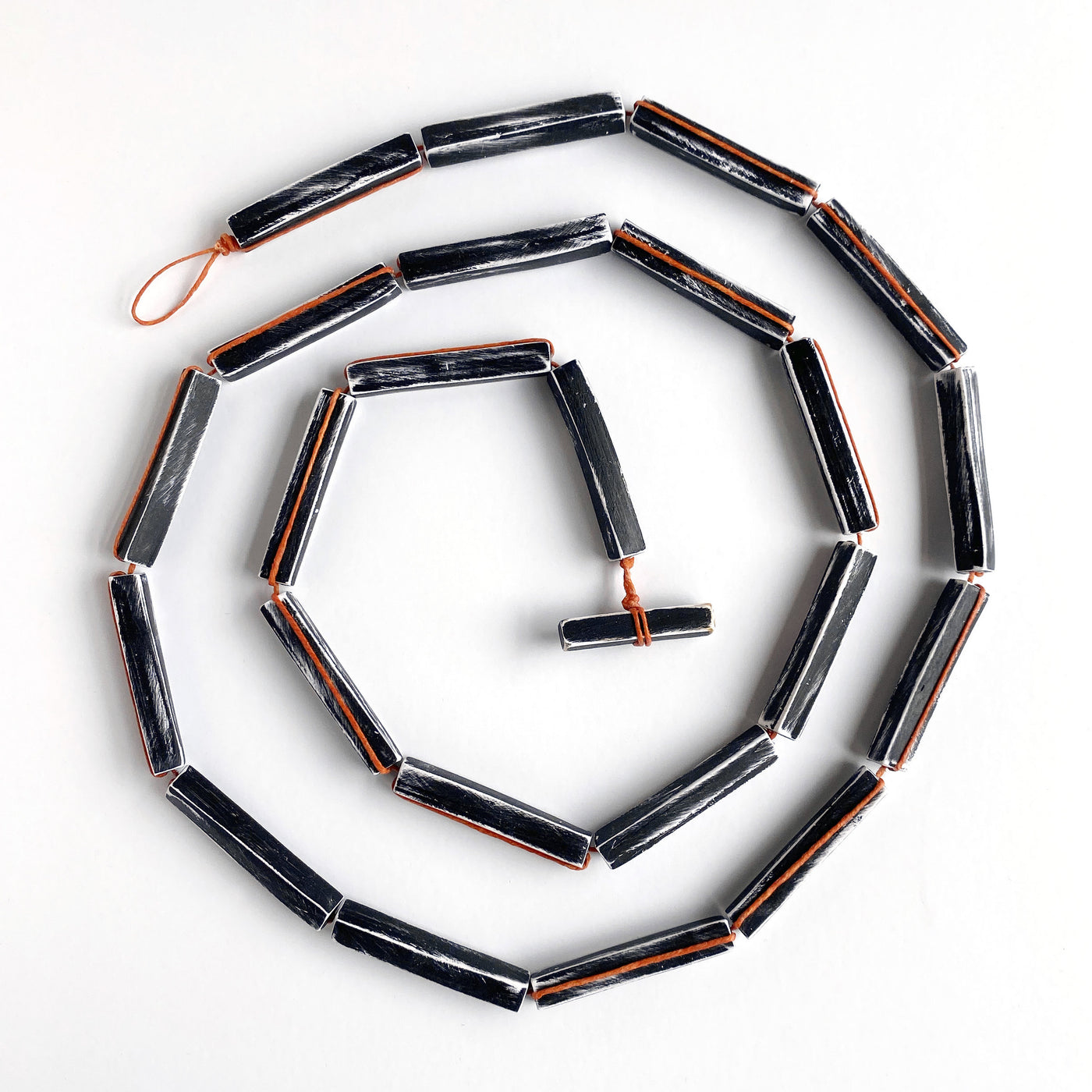 Weathered Bar Stitched Necklace