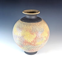 Harlequin Crackle Raku Vase