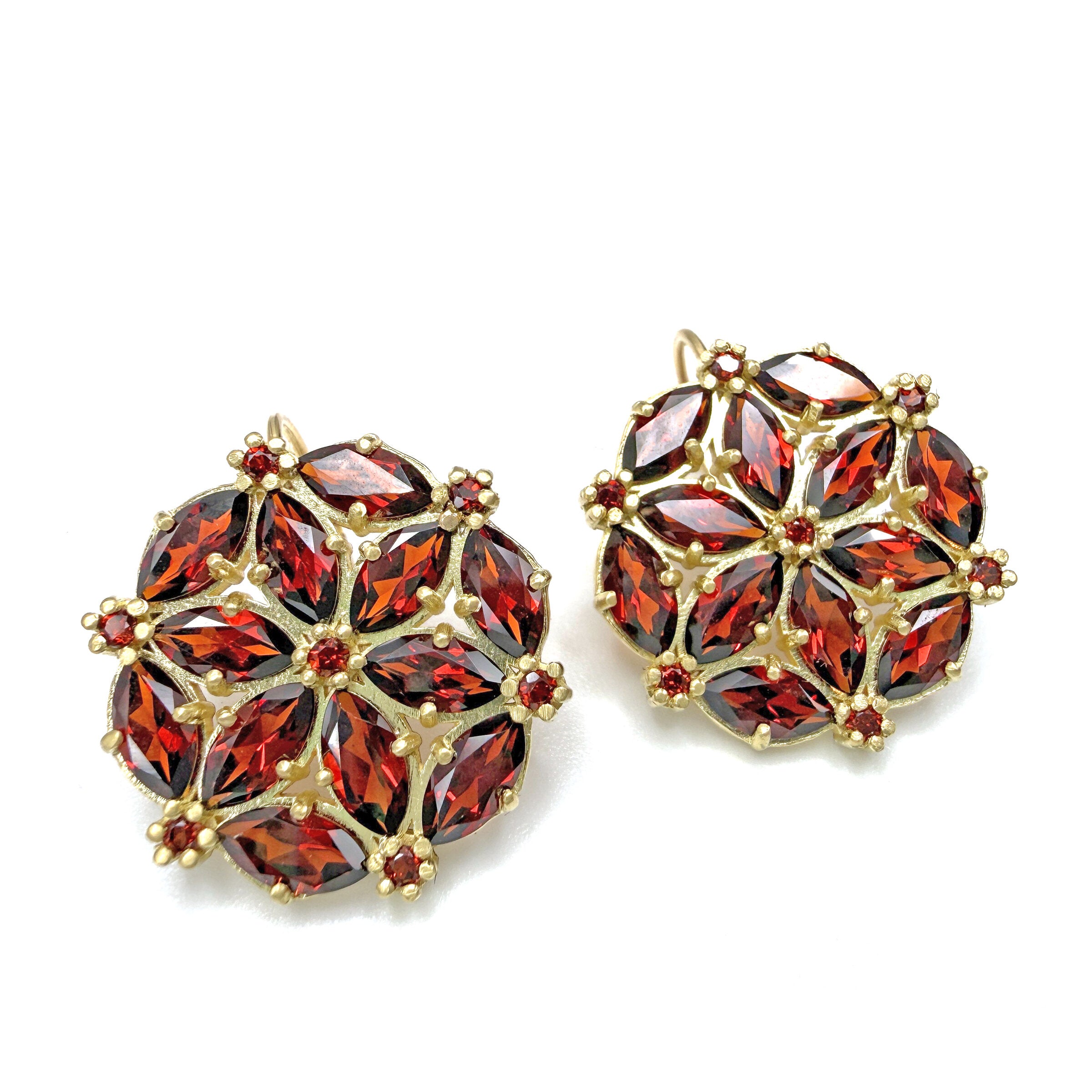 Shanu Zellige Garnet Earrings