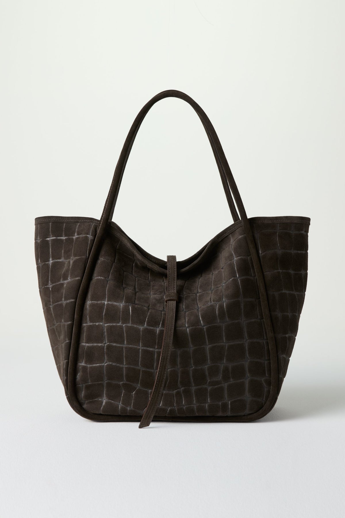 Truffle Italian Croco-Embossed Suede