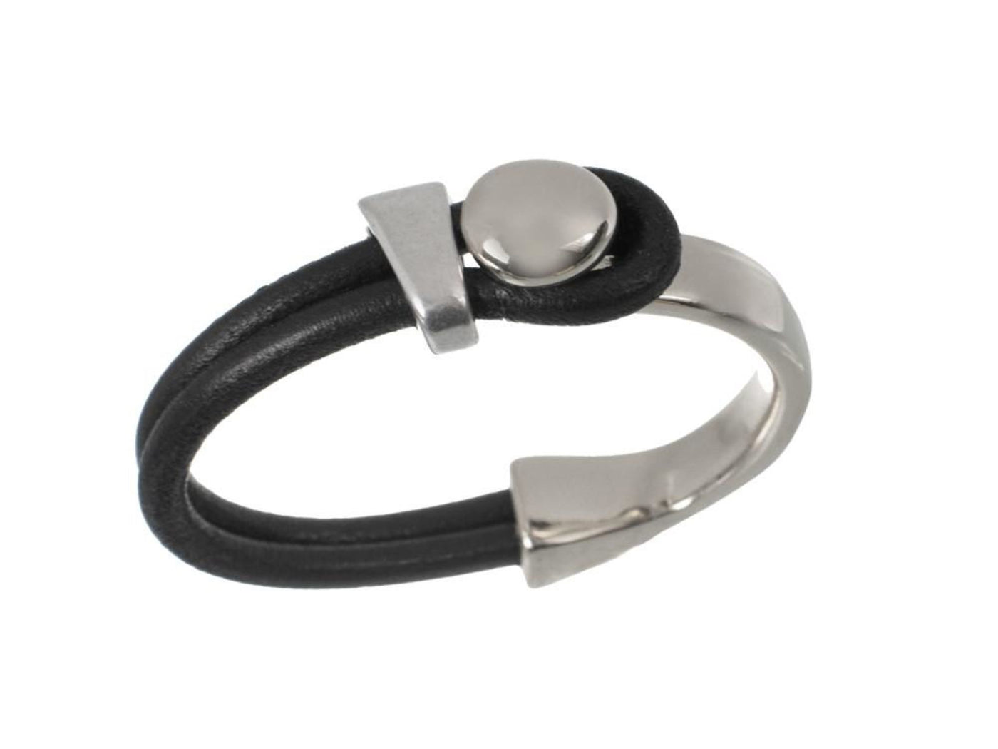 black/silver lasso knob & slide bracelet