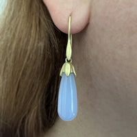 Blue Chalcedony Briolette Bud Earrings