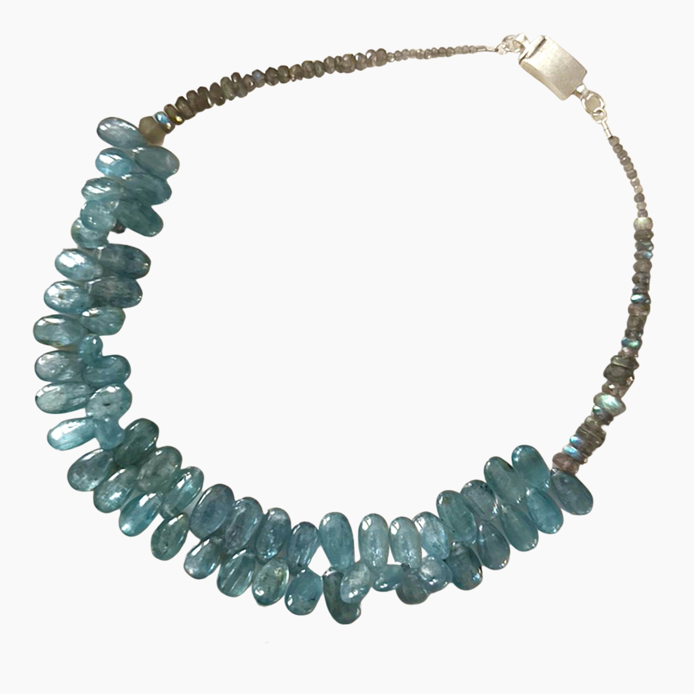 Green Kyanite Smooth Drop Necklace