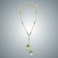 Green Amethyst Teardrops & Vermeil Necklace