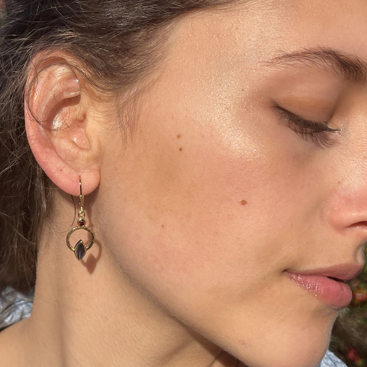 Gold Q Earrings