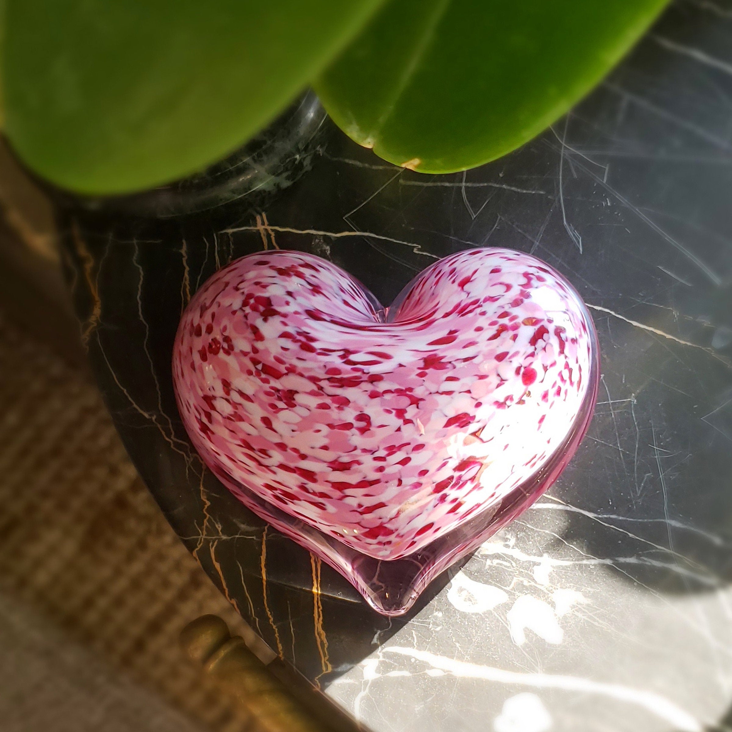 Wild-Rose Heart Paperweight