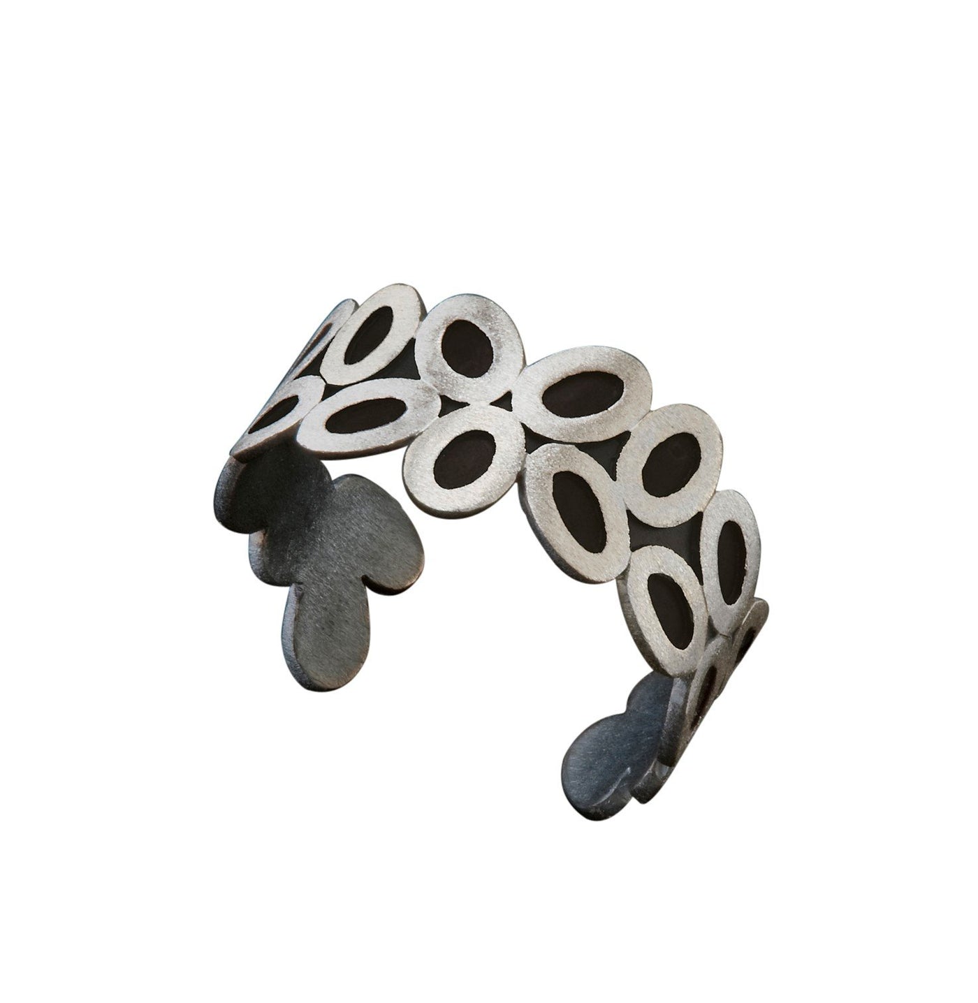 Silver Oval Cuff Bracelet