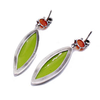 Green & Orange Flower Earrings