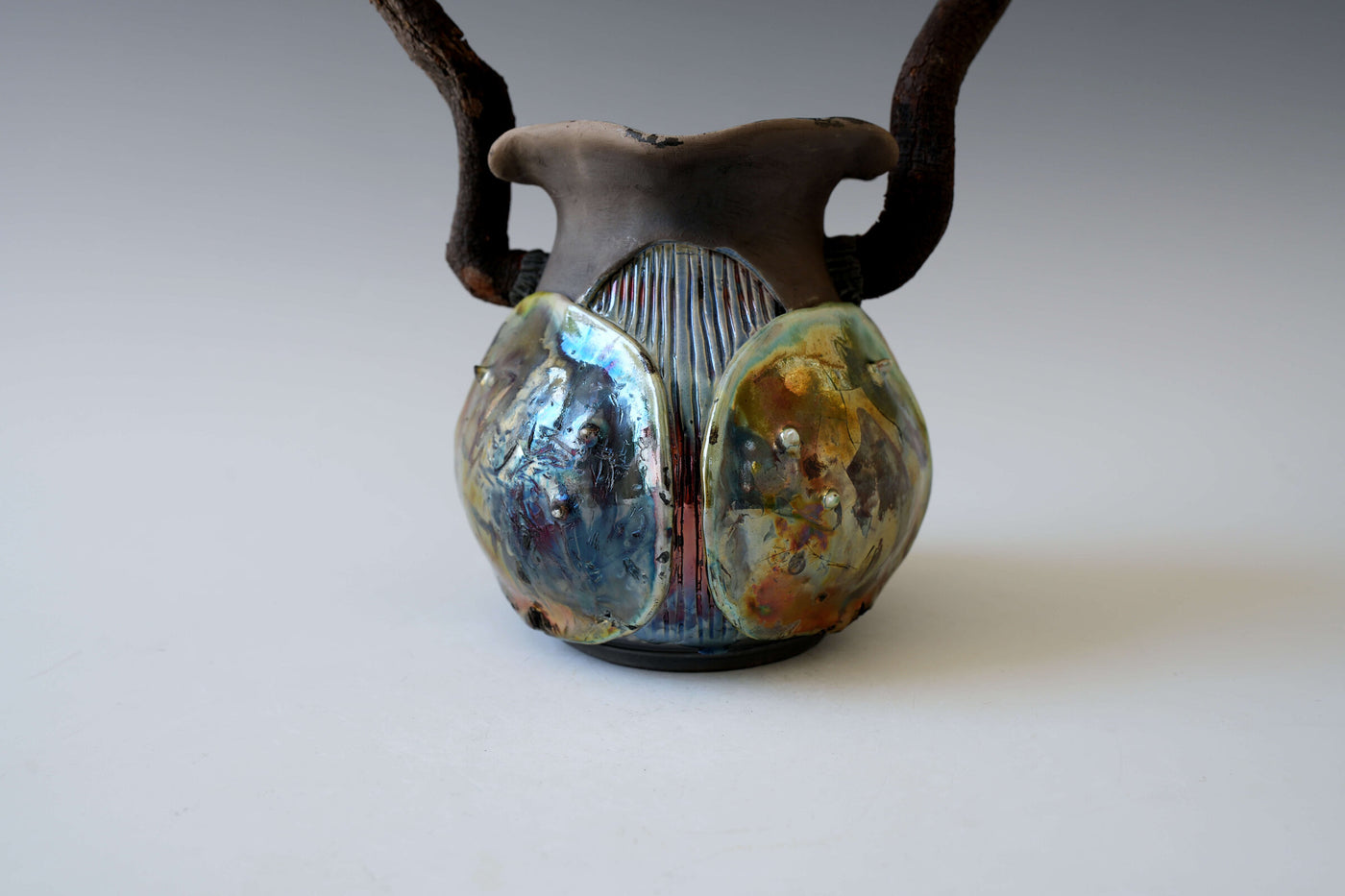 Smoked Shell Magic Forest Porcelain Vessel