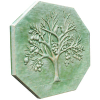 Magic Fruit Ceramic Octagon in Green Patina