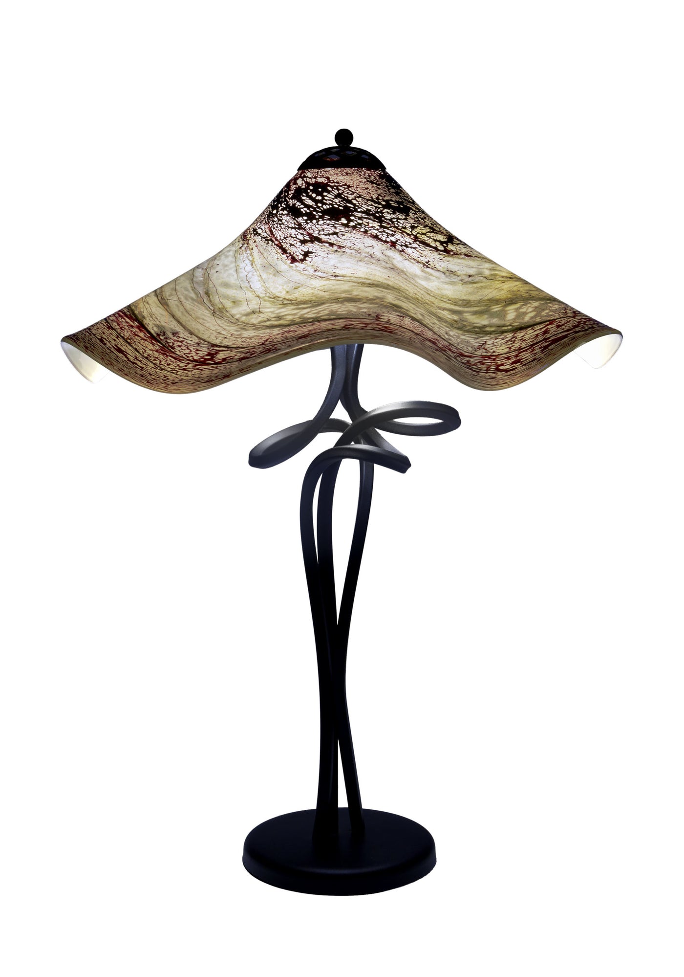 Burgundy Transitions Fluted Spiral Lamp