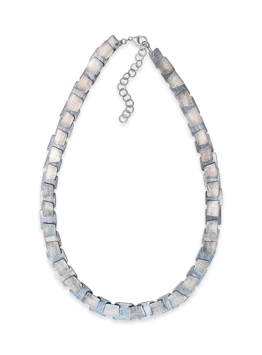 Textured Silver Pivot Necklace
