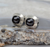 Black Spinel Silver Cuff Links