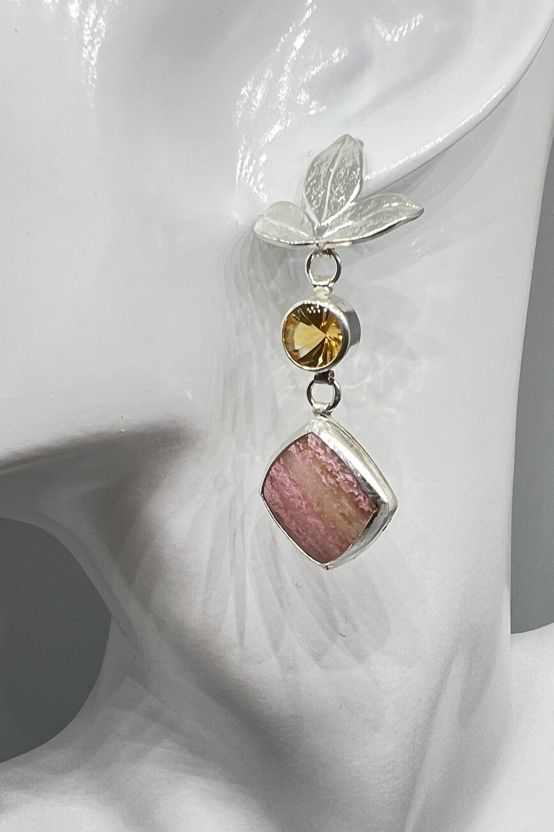 Sunset Rhodolite & Citrine Earrings