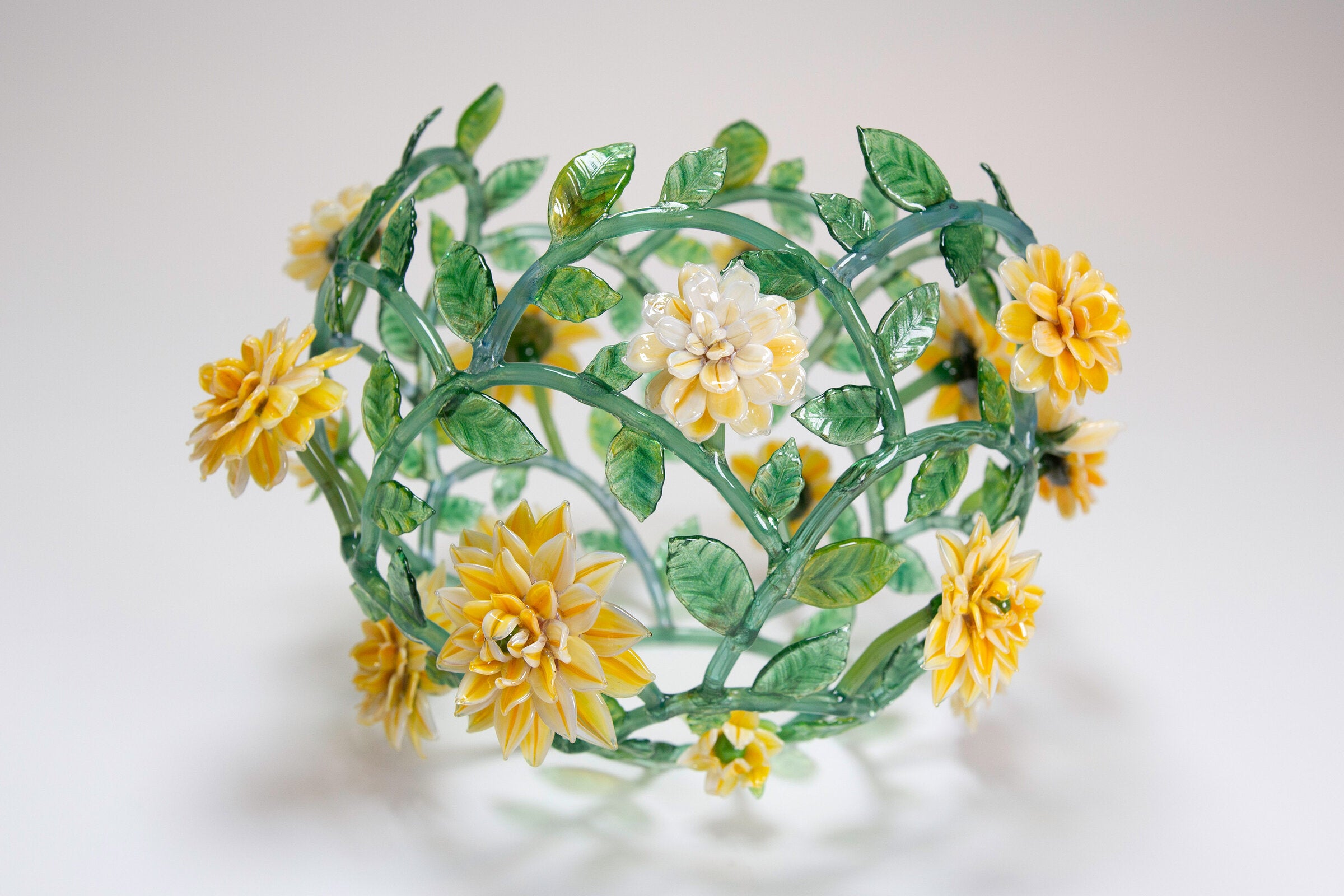 Dahlia and Zinnia Wish Bowl