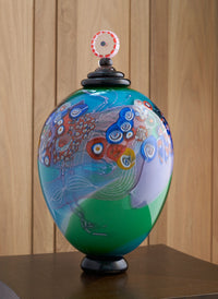 Color Field Jar in Aqua and Lime