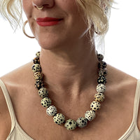 Creamy Dalmatian Bead Necklace