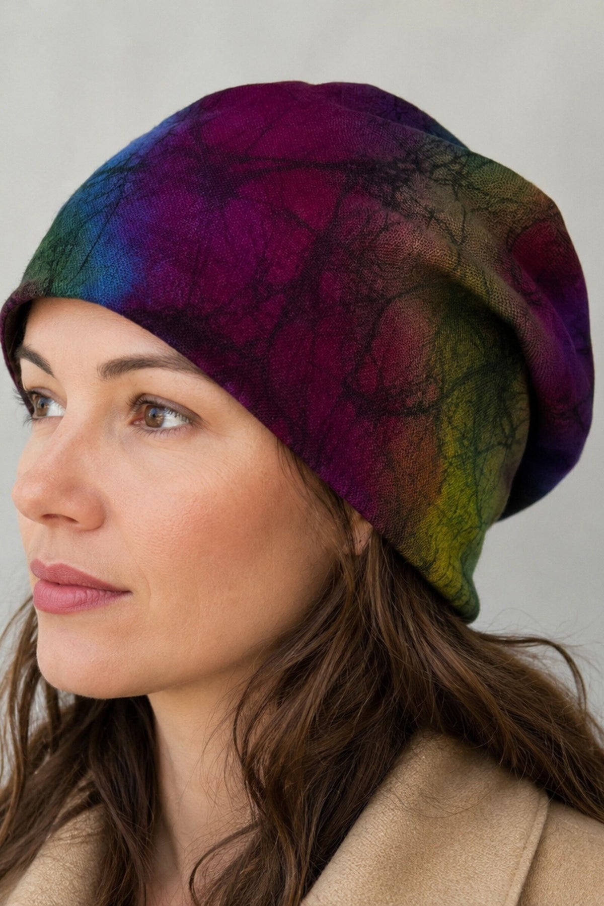 Hand Dyed Batik Wool Hat