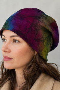 Hand Dyed Batik Wool Hat