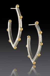 Elliptical Earrings with Gold Balls