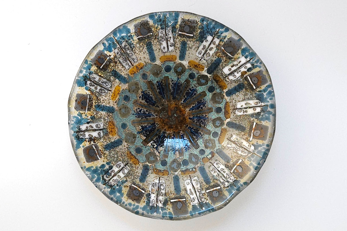 Blue Glass Mandala Bowl
