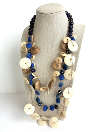Cobalt and Bone Necklace