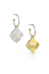 Vintage Flower Hoop Charm Earrings