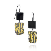 Onyx & Gold Bamboo Earrings