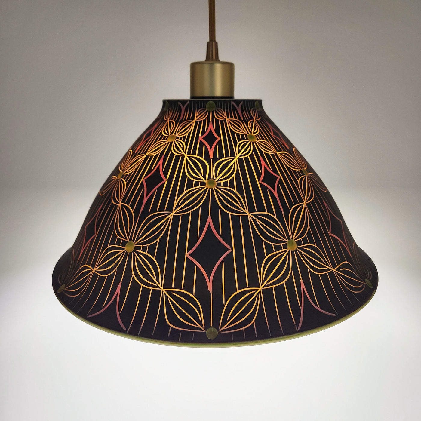 Petal and Line Porcelain Pendant