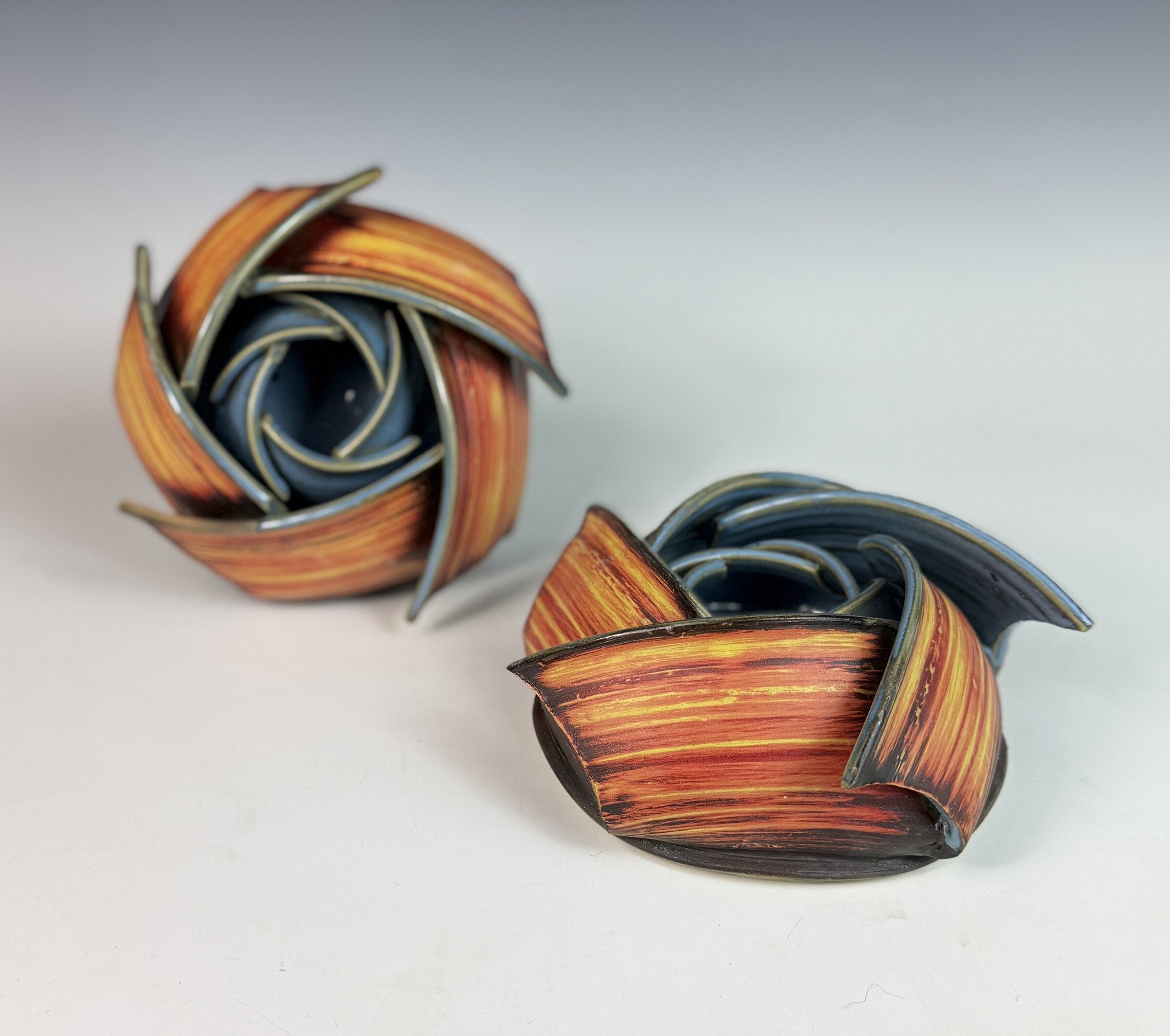 Amber with Steel Blue