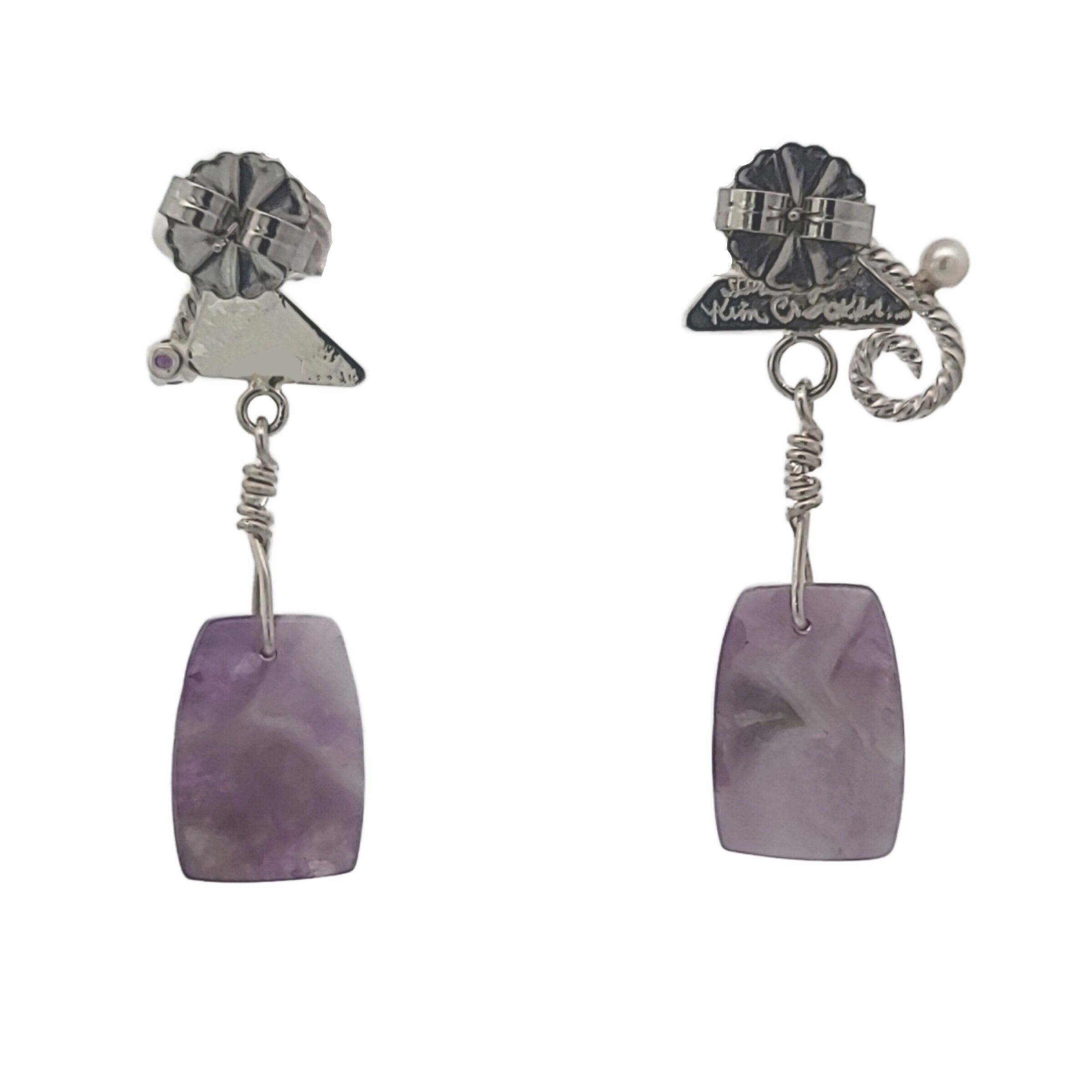 Whimsy in Bloom Chevron Amethyst Earrings