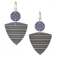 Gray with violet and aqua stripes