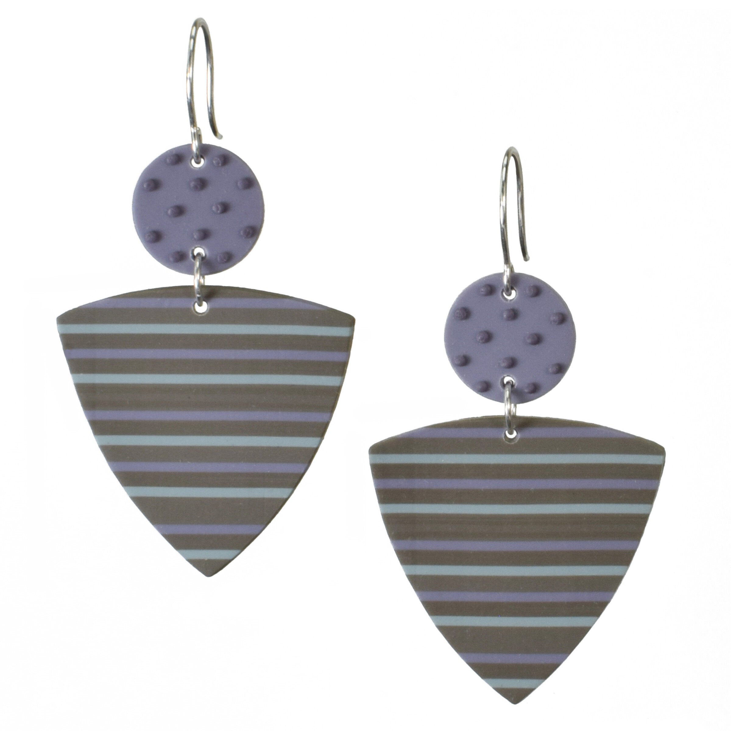Gray with violet and aqua stripes