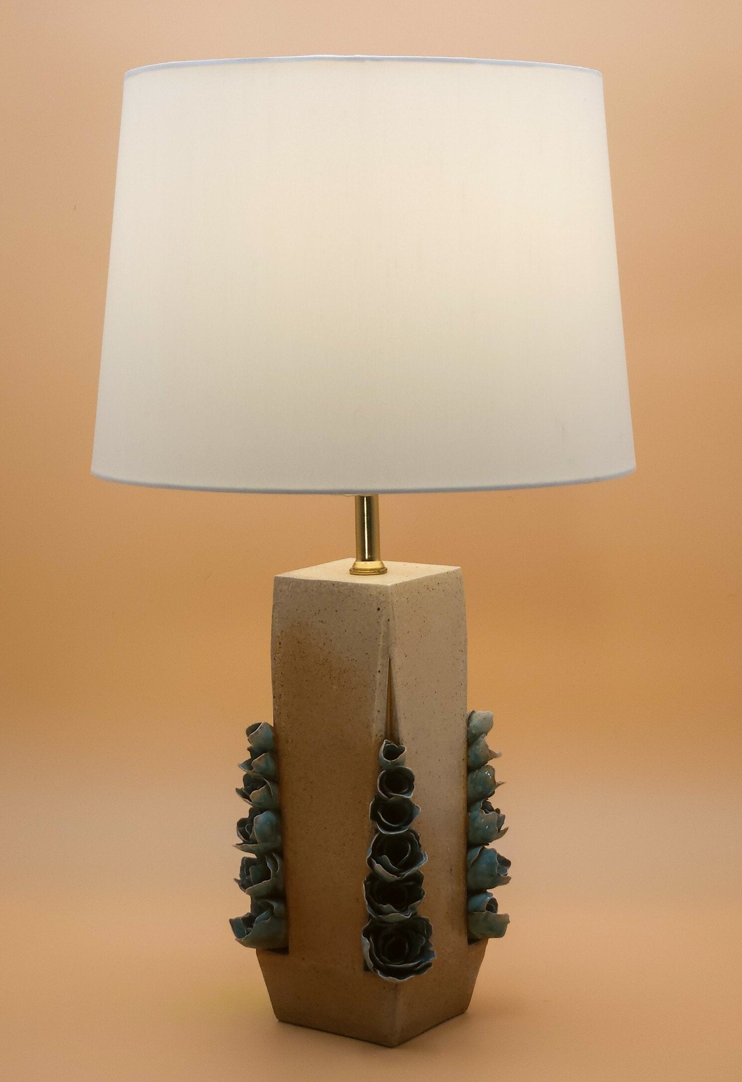 Turquoise Florals Table Lamp