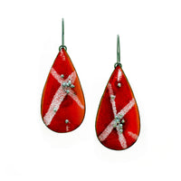 Red Enamel Sugared Earrings