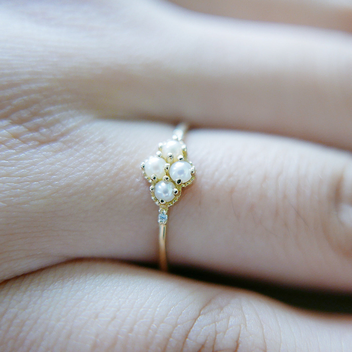 Lil Miss Lady Pearl Ring with Diamonds
