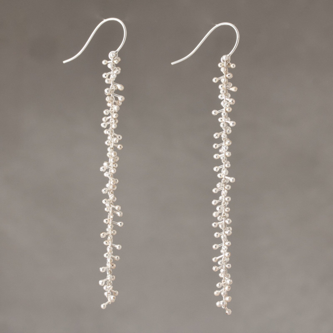 Long Bone Chain Dangle Earrings