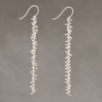 Long Bone Chain Dangle Earrings
