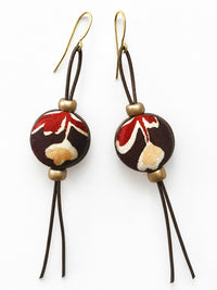 Russet & Gold Vintage Silk Earrings