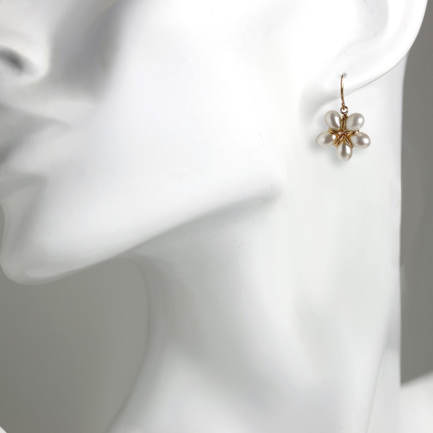 Freshwater Pearl Flower Earrings