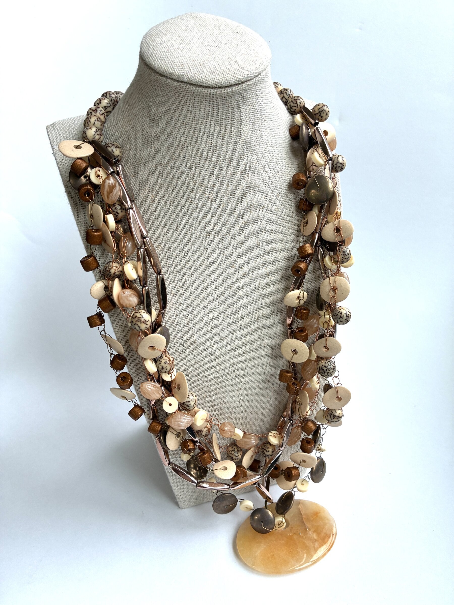Honey Calcite Pendant Necklace