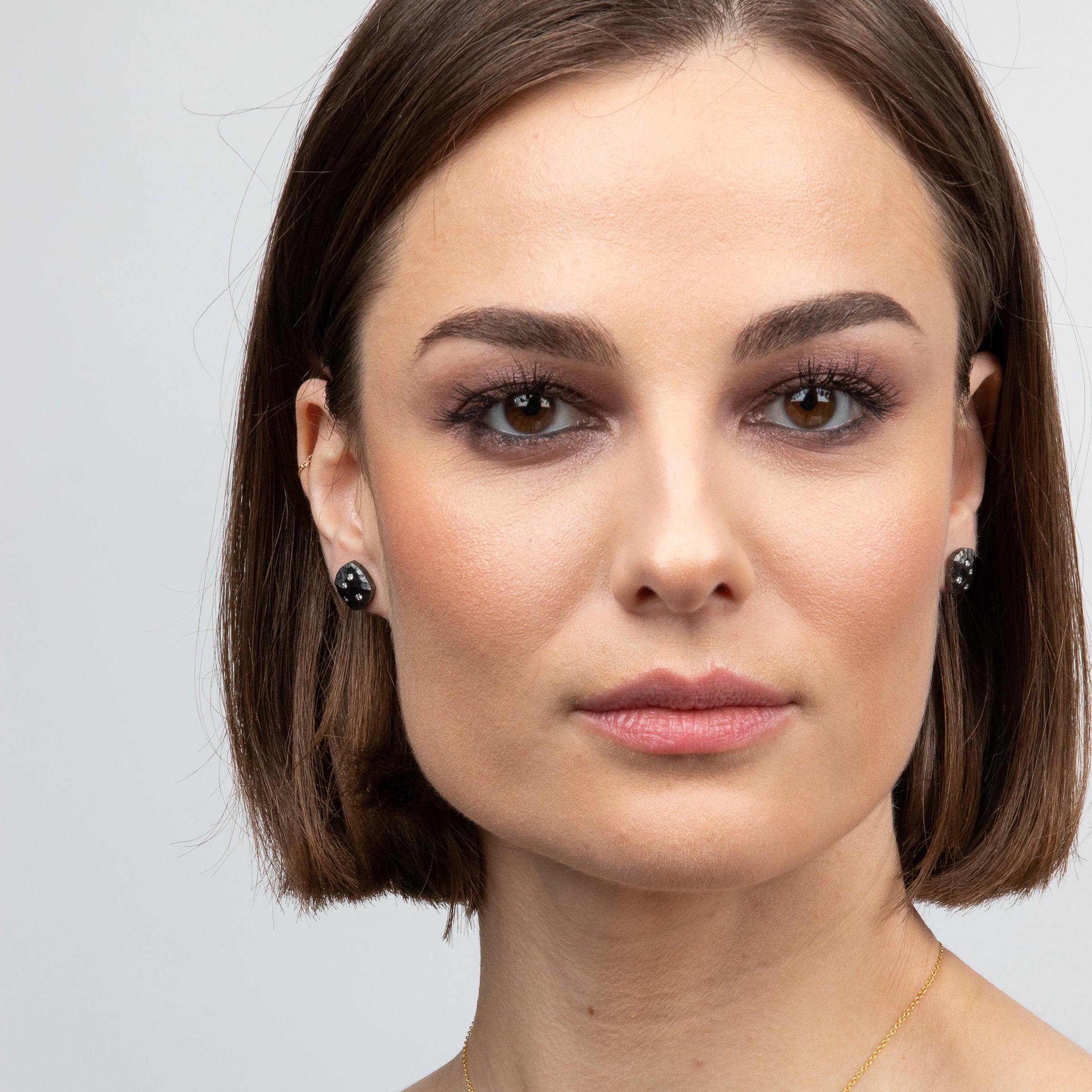 Sugarloaf Hammered Stud Earrings