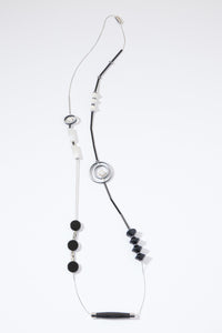 Long Necklace in Black and White