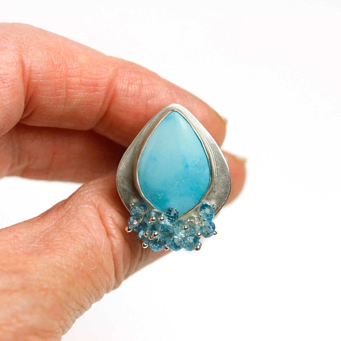 Sonoran Turquoise & Blue Fringe Ring