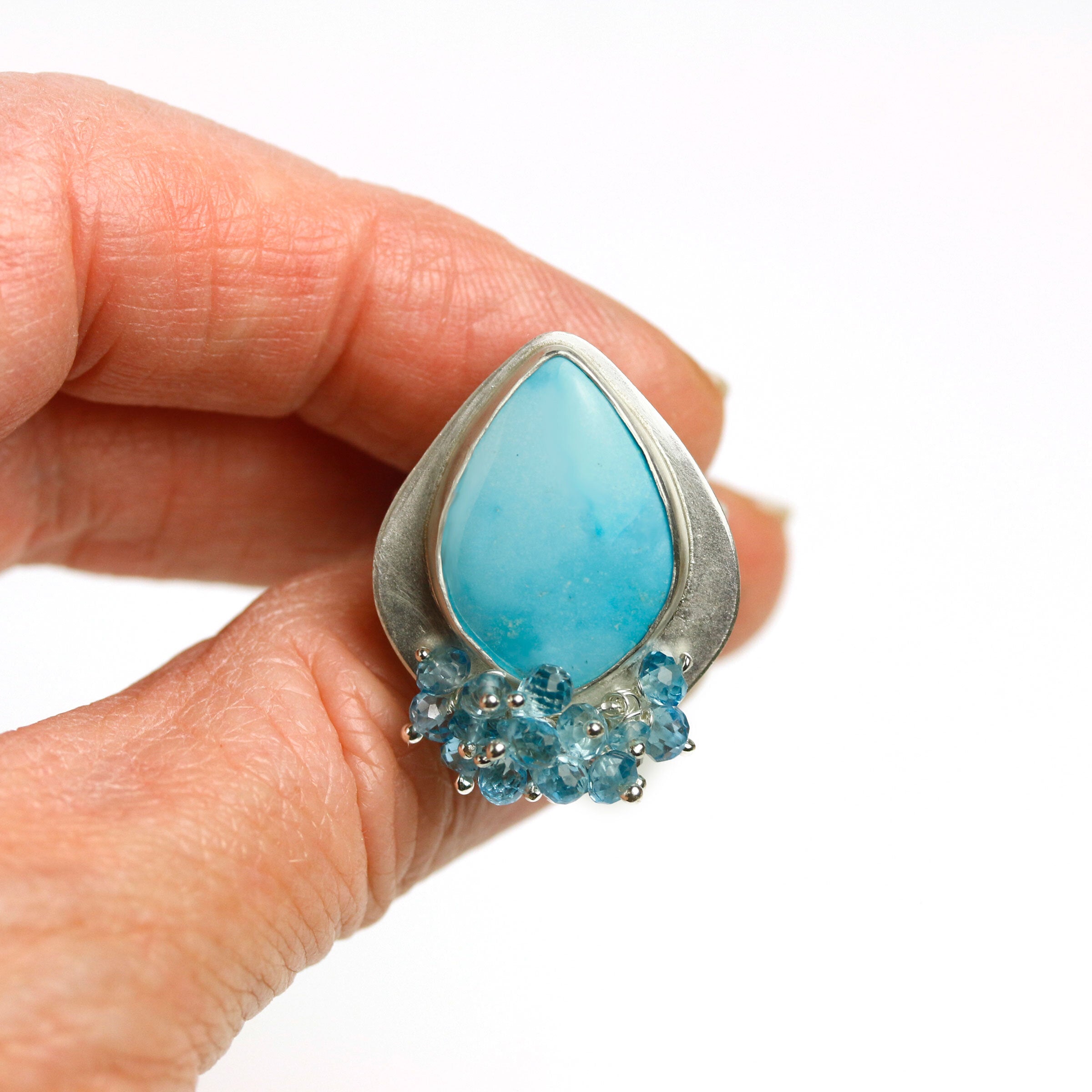 Sonoran Turquoise & Blue Fringe Ring